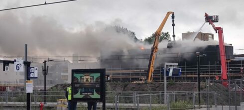 Brand bij station Groningen